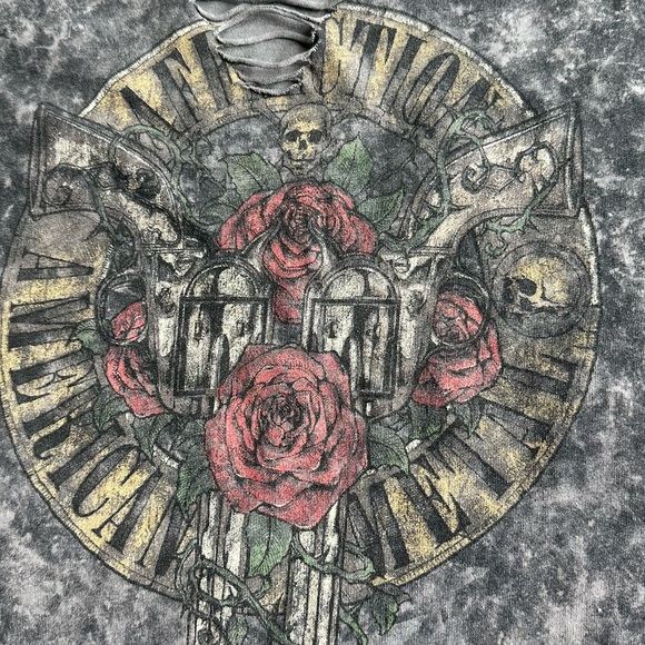 AFFLICTION American Metal Six Shooter Roses Black Lava Wash T-shirt Small - Picture 10 of 10